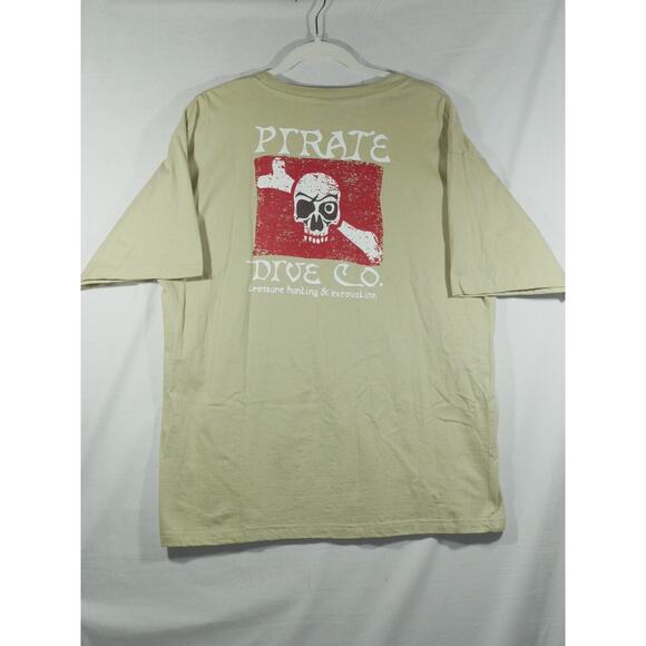 Davison's Of Bermuda T-shirt Men's XL Yellow Pirate Dive CO. Vintage - Picture 3 of 10